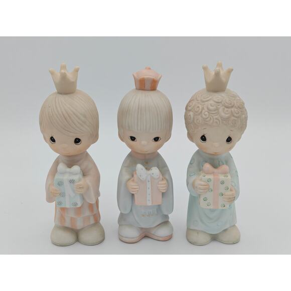 Precious Moments Wee Three Kings Figurine Set 3 Enesco E-5635 1981 - Picture 2 of 6
